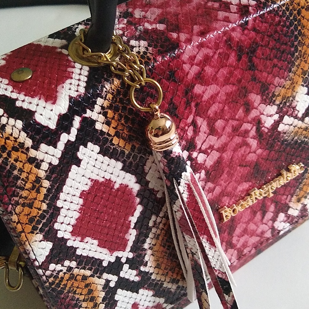 Boca Republic Pink Python Snakeskin Print Boxy Pu… - image 4